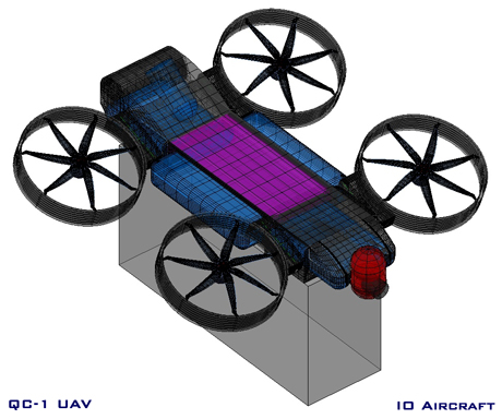 QC-1 UAV Quadcopter, io aircraft, vtol, eVTOL, air taxi, go fly prize, boeing go fly prize, flying car, personal vtol, personal air vehicle, electric flight, e-flite, vahana, drone, quad copter, tri copter, octocopter, eflite, electric flight, evtol uber, evtol airbus, evtol aroura, evtol boeing, vtol boeing, boeing octocopter, cityhawk, rolls-royce m250, aerospace, avionics, autonomous flight